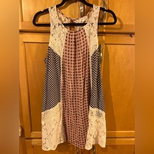 Skylar + Jade dress. Multicolor with lace. Size large.